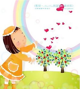 可愛小女孩 兒童 卡通人物 矢量 AI_0069