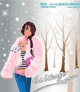 圣誕精品女孩  矢量 卡通人物 AI_0221