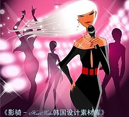 時(shí)尚城市女性 矢量 卡通人物 AI_0116