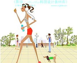 時尚人物簡筆 矢量  卡通人物 AI_0090