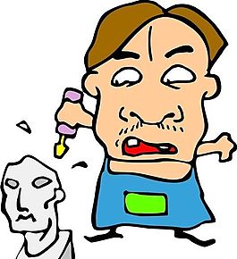 藝術(shù)家 卡通人物 矢量 AI_0005