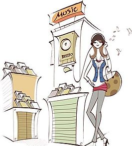 时尚城市生活 简笔人物矢量素材 ai格式_10
