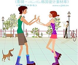 時尚人物 簡筆矢量插畫 AI_0136