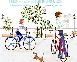 時尚人物 簡筆矢量插畫 AI_0127