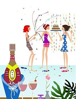 時尚人物 簡筆矢量插畫 AI_0123