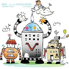 開心卡通 插圖漫畫 矢量 AI_0116