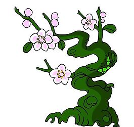 樹木古典插畫