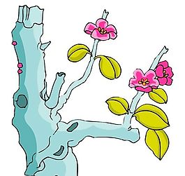 樹木古典插畫