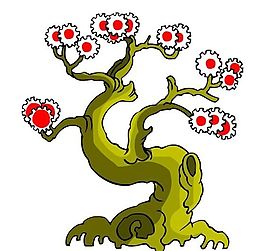 樹木古典插畫