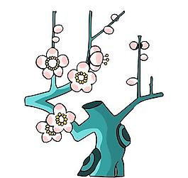 樹木古典插畫