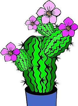 仙人掌 熱帶植物 矢量 EPS_0123