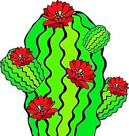 仙人掌 熱帶植物 矢量 EPS_0102
