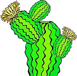 仙人掌 熱帶植物 矢量 EPS_0101