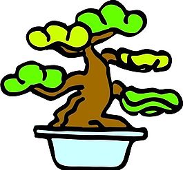 盆栽 植物 圖案 矢量 AI_0001