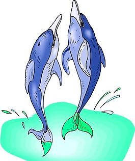 海豚 水生動物 矢量素材 EPS格式_0052