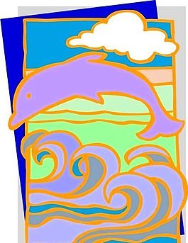 海豚 水生動(dòng)物 矢量素材 EPS格式_0042