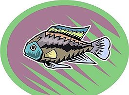 五彩小魚 水生動物 矢量素材 EPS格式_0728