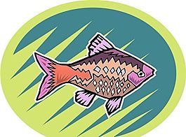 五彩小魚 水生動(dòng)物 矢量素材 EPS格式_0718