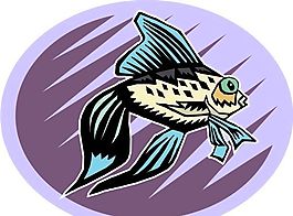 五彩小魚(yú) 水生動(dòng)物 矢量素材 EPS格式_0690