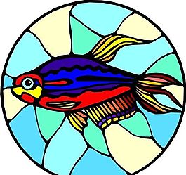 五彩小魚 水生動(dòng)物 矢量素材 EPS格式_0686