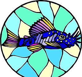 五彩小魚 水生動(dòng)物 矢量素材 EPS格式_0684