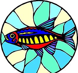 五彩小魚 水生動物 矢量素材 EPS格式_0683