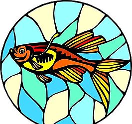 五彩小魚 水生動物 矢量素材 EPS格式_0681