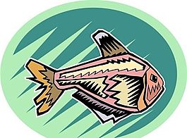 五彩小魚 水生動(dòng)物 矢量素材 EPS格式_0676