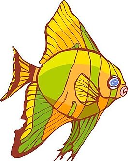 五彩小魚 水生動物 矢量素材 EPS格式_0662