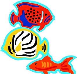 五彩小魚 水生動物 矢量素材 EPS格式_0635