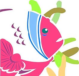 五彩小魚 水生動(dòng)物 矢量素材 EPS格式_0627