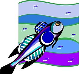 五彩小魚 水生動物 矢量素材 EPS格式_0625
