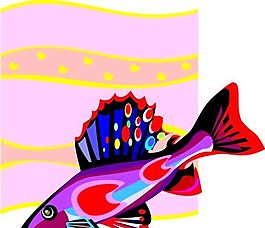 五彩小魚 水生動物 矢量素材 EPS格式_0623