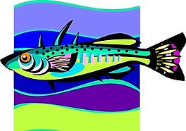 五彩小魚 水生動物 矢量素材 EPS格式_0622