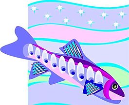 五彩小魚(yú) 水生動(dòng)物 矢量素材 EPS格式_0620
