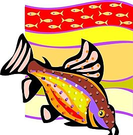 五彩小魚 水生動物 矢量素材 EPS格式_0604