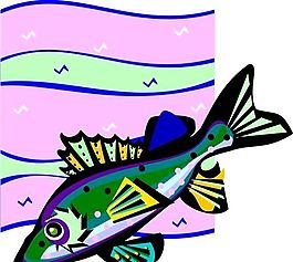 五彩小魚 水生動(dòng)物 矢量素材 EPS格式_0598