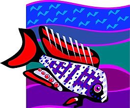 五彩小魚 水生動物 矢量素材 EPS格式_0594