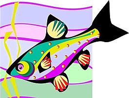五彩小魚 水生動(dòng)物 矢量素材 EPS格式_0592