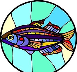五彩小魚 水生動物 矢量素材 EPS格式_0537
