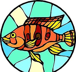 五彩小魚 水生動(dòng)物 矢量素材 EPS格式_0512