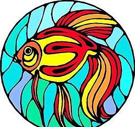 五彩小魚 水生動物 矢量素材 EPS格式_0496