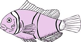 五彩小魚 水生動物 矢量素材 EPS格式_0484
