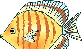 五彩小魚 水生動物 矢量素材 EPS格式_0465