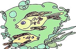 五彩小魚(yú) 水生動(dòng)物 矢量素材 EPS格式_0436