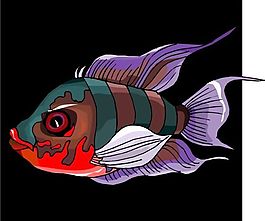 五彩小魚(yú) 水生動(dòng)物 矢量素材 EPS格式_0381