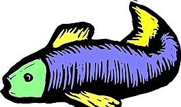 五彩小魚 水生動物 矢量素材 EPS格式_0351