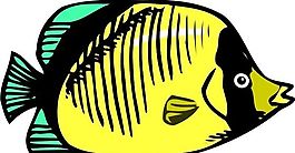 五彩小魚 水生動(dòng)物 矢量素材 EPS格式_0249