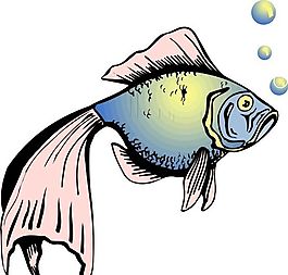 五彩小魚 水生動物 矢量素材 EPS格式_0239