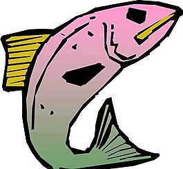 五彩小魚 水生動(dòng)物 矢量素材 EPS格式_0232